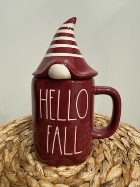 Rae Dunn Maroon Gnome Ceramic Mug